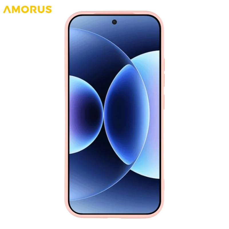 AMORUS For Xiaomi 17 Case Precise Cutouts TPU Fiber Lining Shockproof Phone Cover - Pink