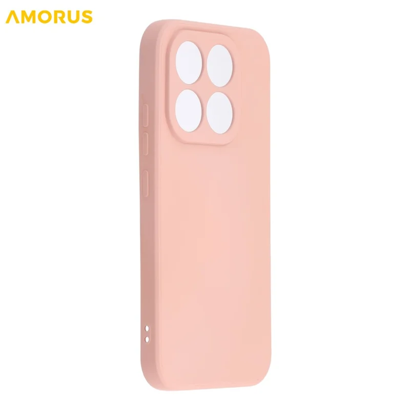 AMORUS For Xiaomi 17 Case Precise Cutouts TPU Fiber Lining Shockproof Phone Cover - Pink