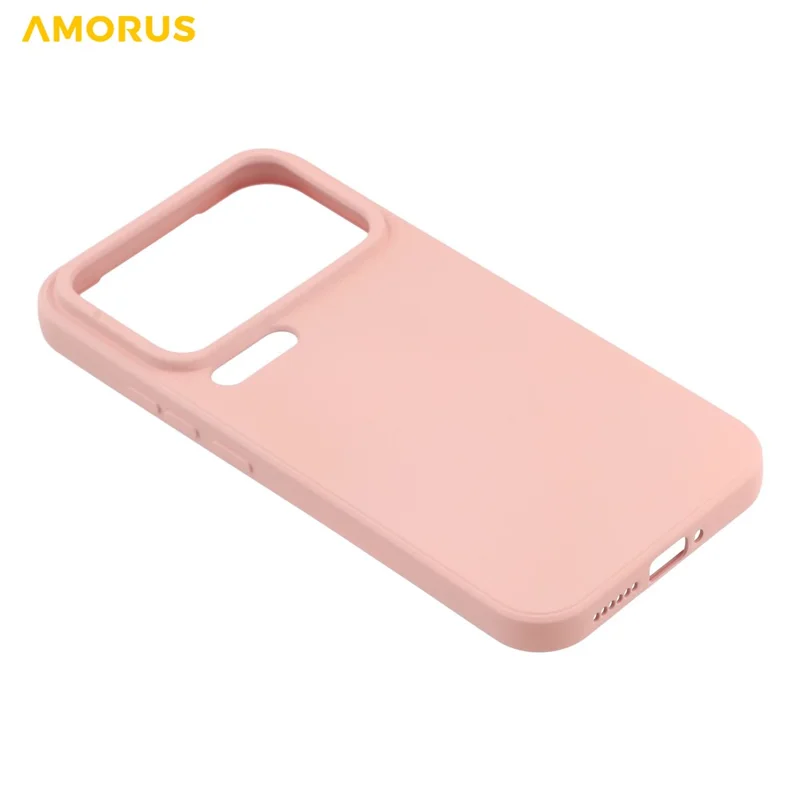 AMORUS For Xiaomi 17 Pro Case Precise Cutouts TPU Fiber Lining Shockproof Phone Cover - Pink