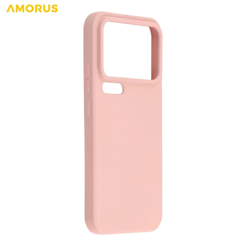 AMORUS For Xiaomi 17 Pro Max Case Precise Cutouts TPU Fiber Lining Shockproof Phone Cover - Pink
