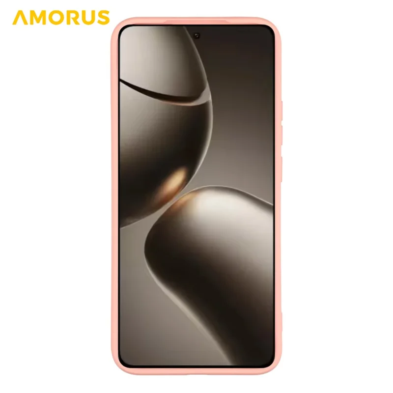 AMORUS For Xiaomi 15T Case Precise Cutouts TPU Fiber Lining Shockproof Phone Cover - Pink