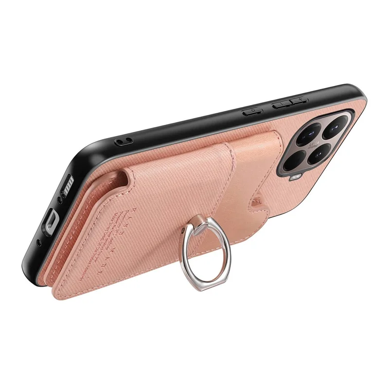 Custodia per Xiaomi 15T Pro con porta carte, supporto e rivestimento in pelle + TPU + PC - Rosa