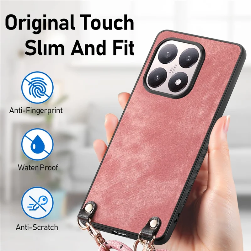 Retro Leather Case For Xiaomi 15T Phone Back Cover with Adjustable Strap - Green