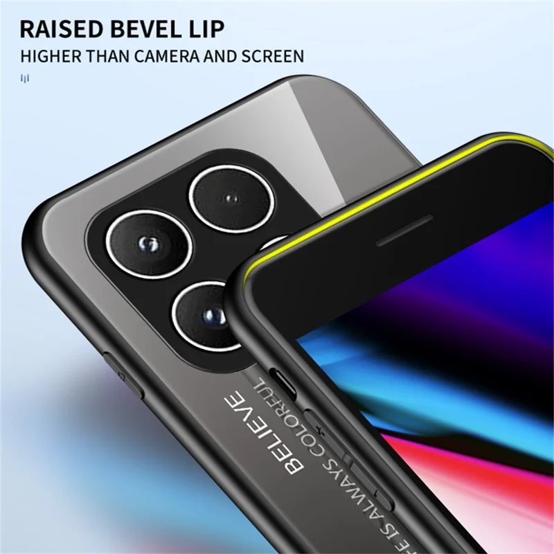 Xiaomi 17 Case Anti-Scratch Tempered Glass + PC + TPU Phone Cover - Gradiente Rosa Blu