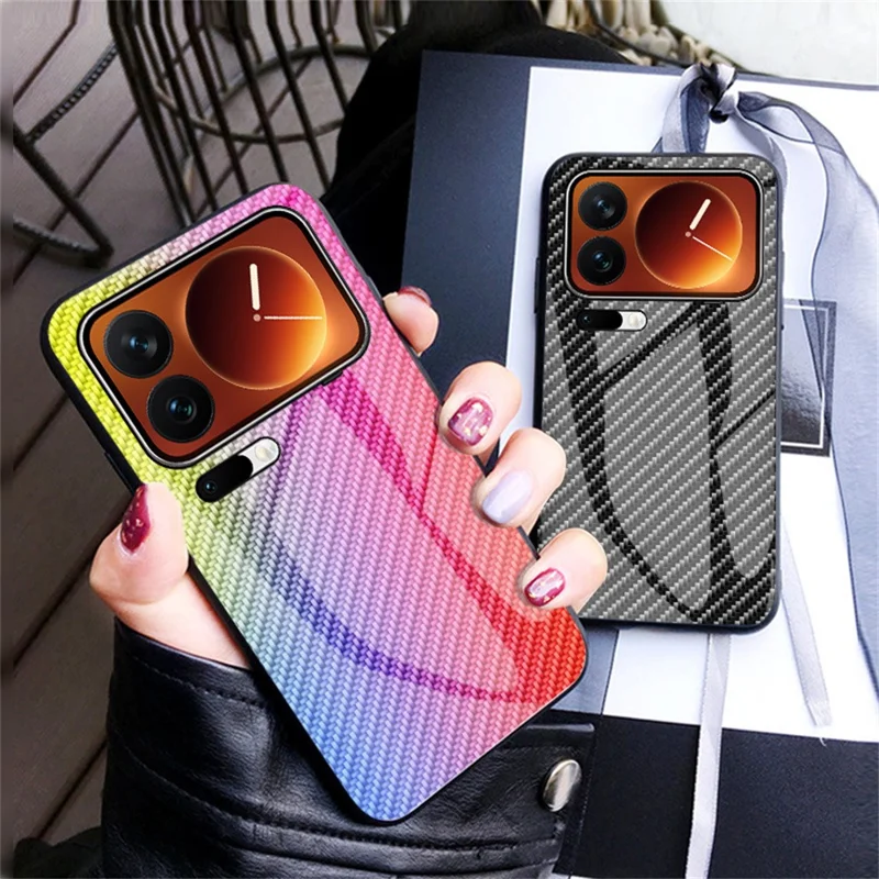 For Xiaomi 17 Pro Case Tempered Glass Shockproof Phone Cover - Colorful Fiber