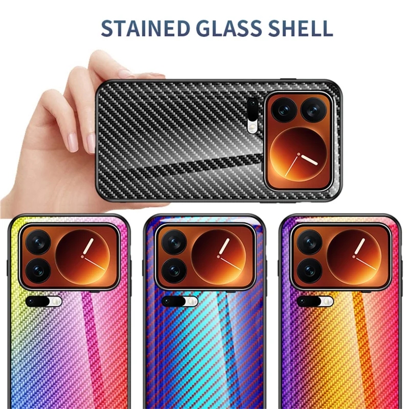 For Xiaomi 17 Pro Case Tempered Glass Shockproof Phone Cover - Colorful Fiber