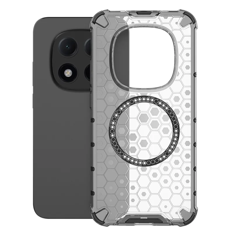Funda para Xiaomi Redmi Note 15 Pro 5G Compatible con MagSafe Diseño de panal de abeja TPU + PC Cubierta de teléfono - Transparente