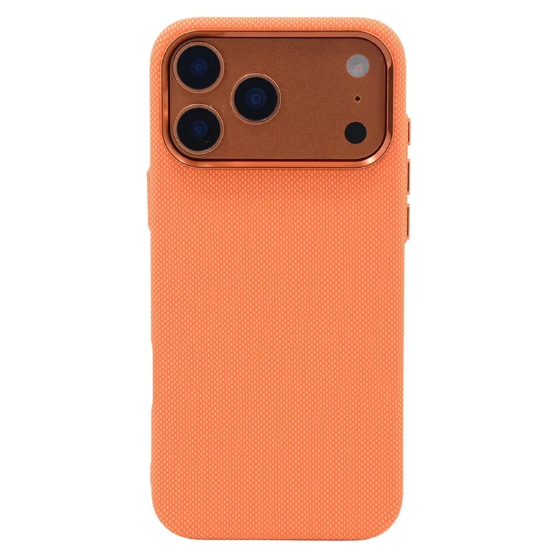 For iPhone 17 Pro Case Carbon Fiber Texture Water Transfer PC Phone Cover Compatible with MagSafe - Orange Dots
