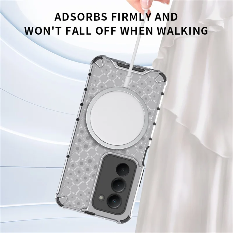 Étui compatible avec MagSafe pour Xiaomi Redmi 15 4G (UE) (171 mm) - Conception en nid d'abeille en TPU + PC - Transparent