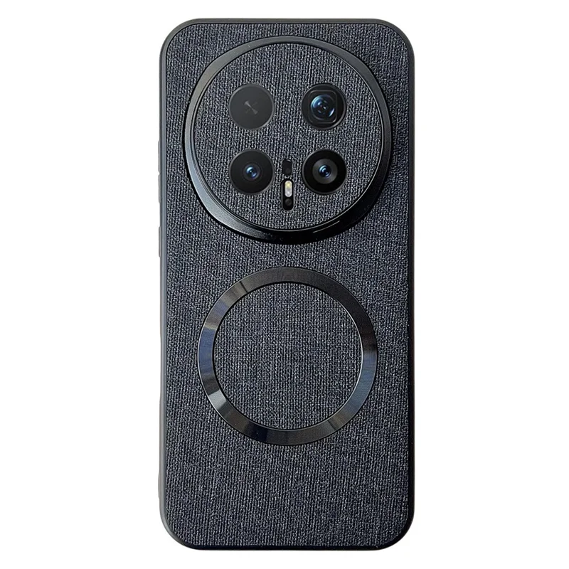 For Honor Magic8 Pro 5G Magnetic Case Drop-Proof TPU + Cloth Back Phone Cover - Black