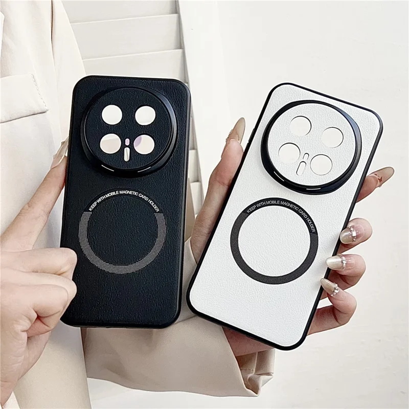 للهاتف Honor Magic8 Pro 5G غطاء مضاد للسقوط من جلد PU + غطاء PC متوافق مع MagSafe - أسود