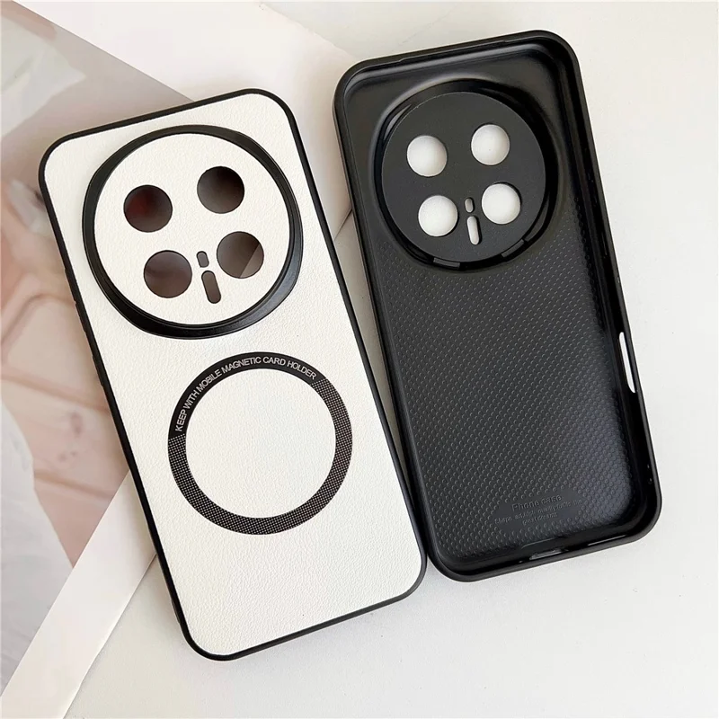 للهاتف Honor Magic8 Pro 5G غطاء مضاد للسقوط من جلد PU + غطاء PC متوافق مع MagSafe - أسود