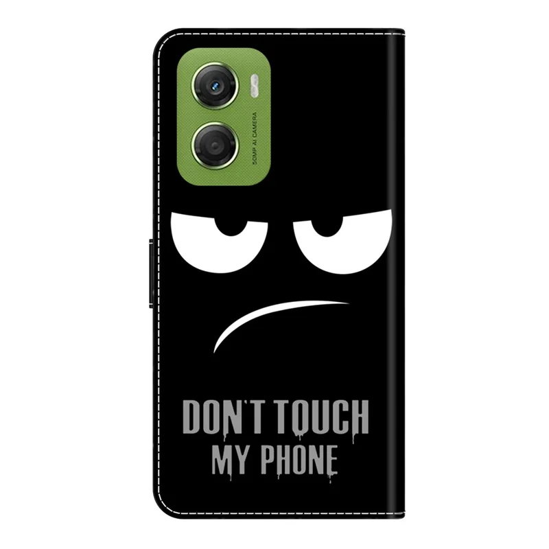 Obudowa na Motorola Moto G06 4G z magnetycznym zamkiem, skórzana obudowa z 3D wzorem i portfelem - Nie dotykaj mojego telefonu