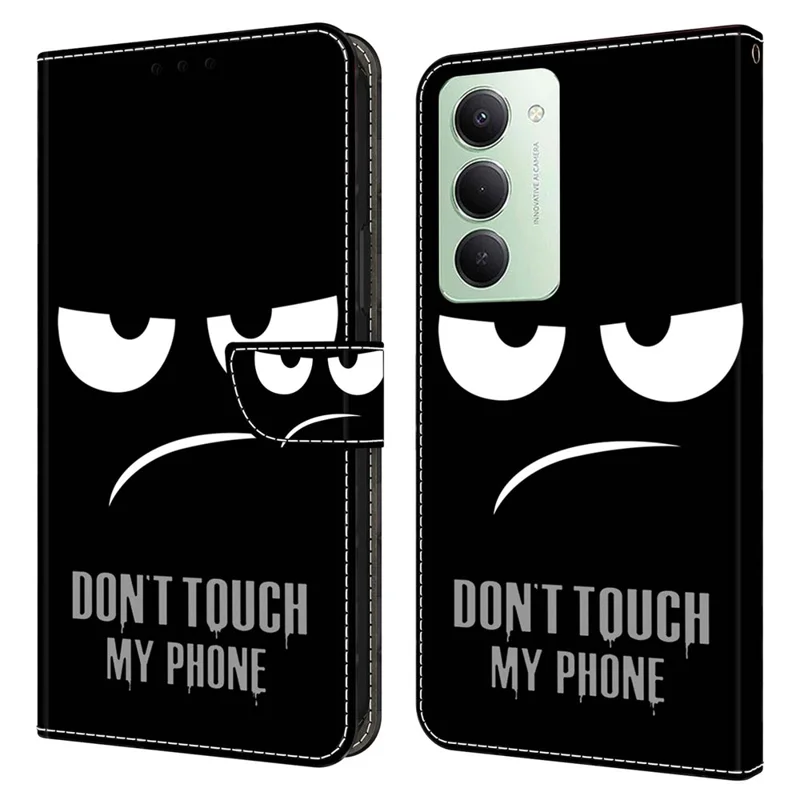 Per Xiaomi Redmi 15 4G (EU) (171mm) Custodia Magnetica Chiusura a Clip Custodia Portafoglio in Pelle con Motivo 3D - Non Toccare il Mio Telefono