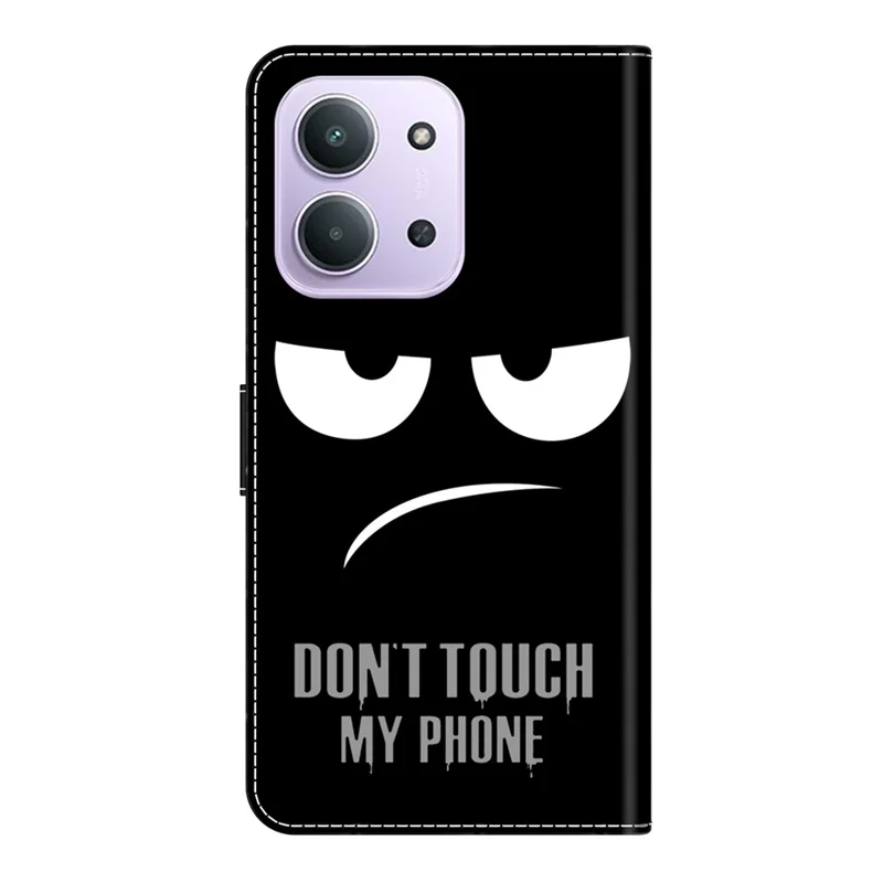 For Xiaomi Redmi 15C 4G (Global) (171mm)  /  Poco C85 4G (171mm) Case Magnetic Clasp 3D Pattern Leather Wallet Phone Cover - Don't Touch My Phone