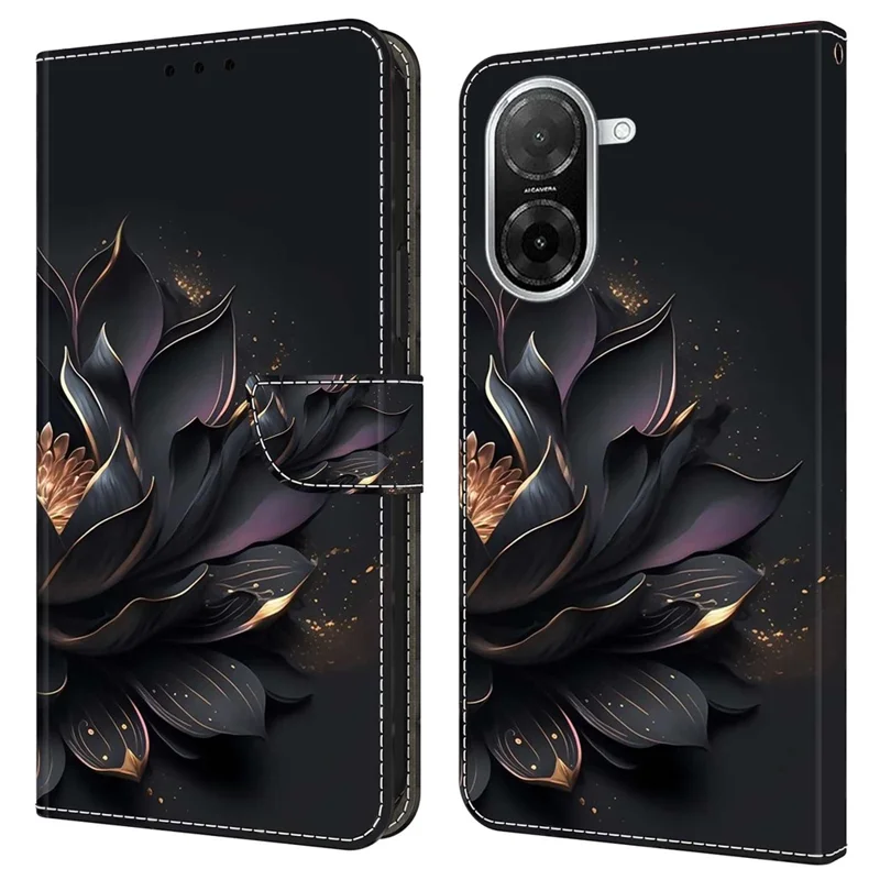 Custodia per Xiaomi Redmi A5 4G (171,7 mm) / Poco C71 4G con Chiusura Magnetica, Portafoglio in Pelle con Motivo 3D - Loto Viola