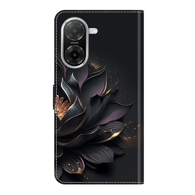 Custodia per Xiaomi Redmi A5 4G (171,7 mm) / Poco C71 4G con Chiusura Magnetica, Portafoglio in Pelle con Motivo 3D - Loto Viola