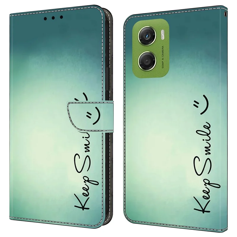 Voor Motorola Moto G06 4G hoesje PU lederen portemonnee telefoonhoes met standaard - Keep Smile