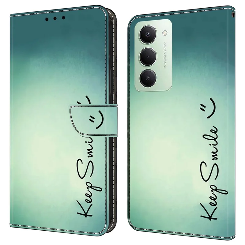 Étui en cuir PU pour Xiaomi Redmi 15 5G (Global) (169mm) avec support - Gardez le sourire