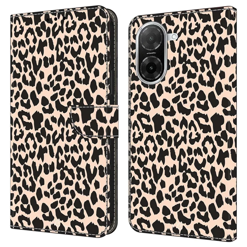 Custodia per Xiaomi Redmi A5 4G (171,7 mm) / Poco C71 4G con slot per schede, stampa a motivo, in TPU + pelle PU, cover a libro - stampa leopardata