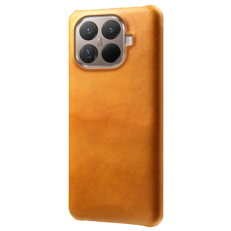 Xiaomi 15T Pro-hoesje met kalfstextuur, PU-leer, hard PC, beschermmobielhoes - Oranje