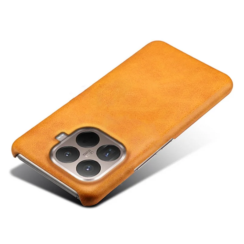 Xiaomi 15T Pro-hoesje met kalfstextuur, PU-leer, hard PC, beschermmobielhoes - Oranje