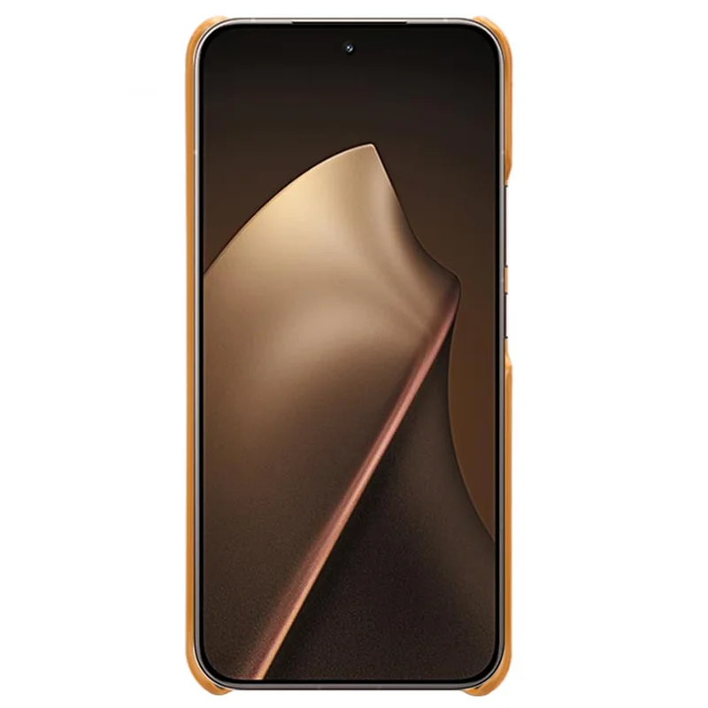 Xiaomi 15T Pro-hoesje met kalfstextuur, PU-leer, hard PC, beschermmobielhoes - Oranje