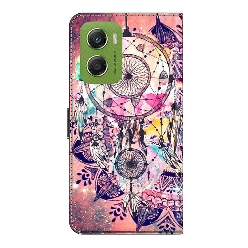 For Motorola Moto G06 4G Wallet Case Pattern Printing Stand Leather Flip Phone Cover - Wind Chime