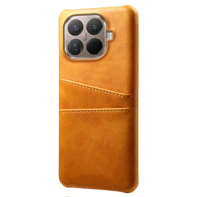 Чехол Xiaomi 15T Pro с двумя слотами для карт, ПУ-кожа + жесткий ПК, оранжевый