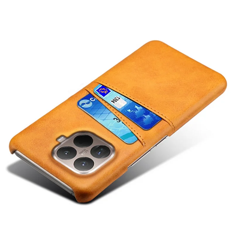 Чехол Xiaomi 15T Pro с двумя слотами для карт, ПУ-кожа + жесткий ПК, оранжевый