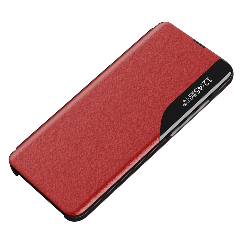 For Samsung Galaxy A14 5G / A14 4G PU Leather View Window Flip Case Stand Scratchproof Full Body Protective Phone Case - Red