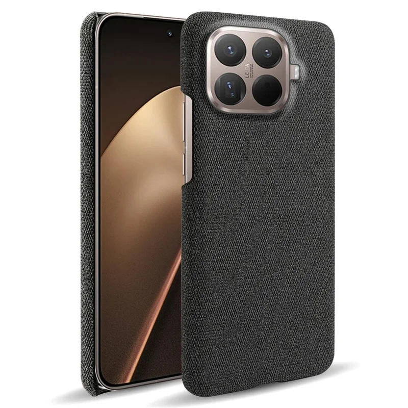 For Xiaomi 15T Pro Phone Case Cloth Texture Anti-Scratch Protective PC Back Cover - Black