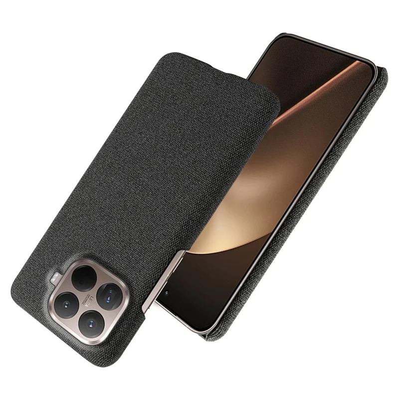 For Xiaomi 15T Pro Phone Case Cloth Texture Anti-Scratch Protective PC Back Cover - Black