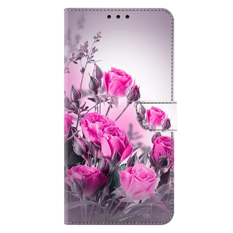 For Samsung Galaxy S26+ Case Wallet Stand Pattern Printing PU Leather Flip Phone Cover - Purple Flowers