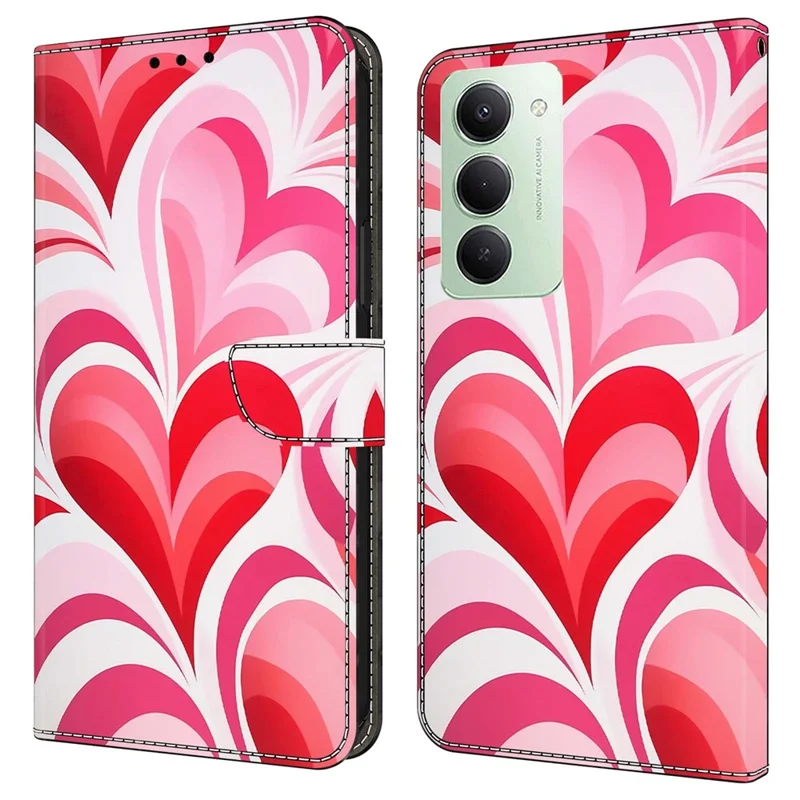 For Xiaomi Redmi 15 4G (EU) (171mm) Case Wallet Stand Pattern Printing PU Leather Flip Phone Cover - Love