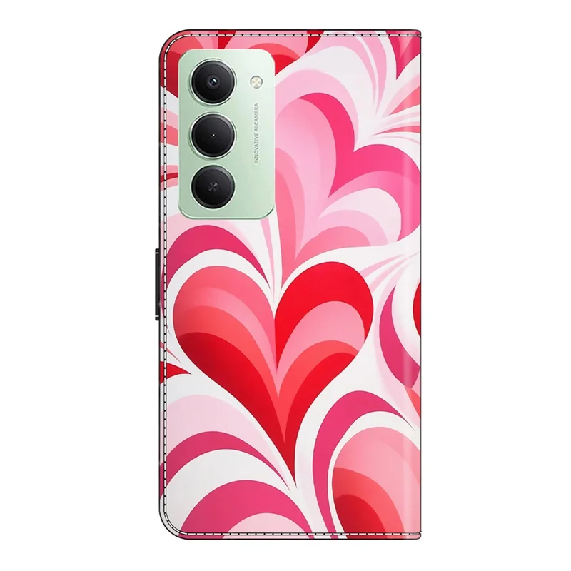 For Xiaomi Redmi 15 4G (EU) (171mm) Case Wallet Stand Pattern Printing PU Leather Flip Phone Cover - Love