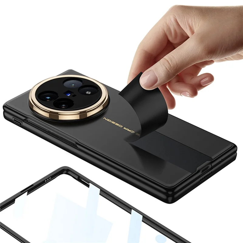 GKK For vivo X Fold5 5G Case Hard PC Ultra Slim Phone Cover with Front Tempered Glass Film - Black