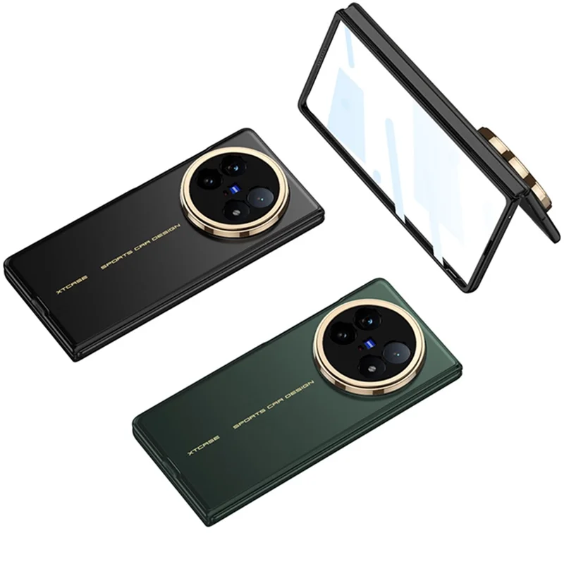 GKK For vivo X Fold5 5G Case Hard PC Ultra Slim Phone Cover with Front Tempered Glass Film - Black