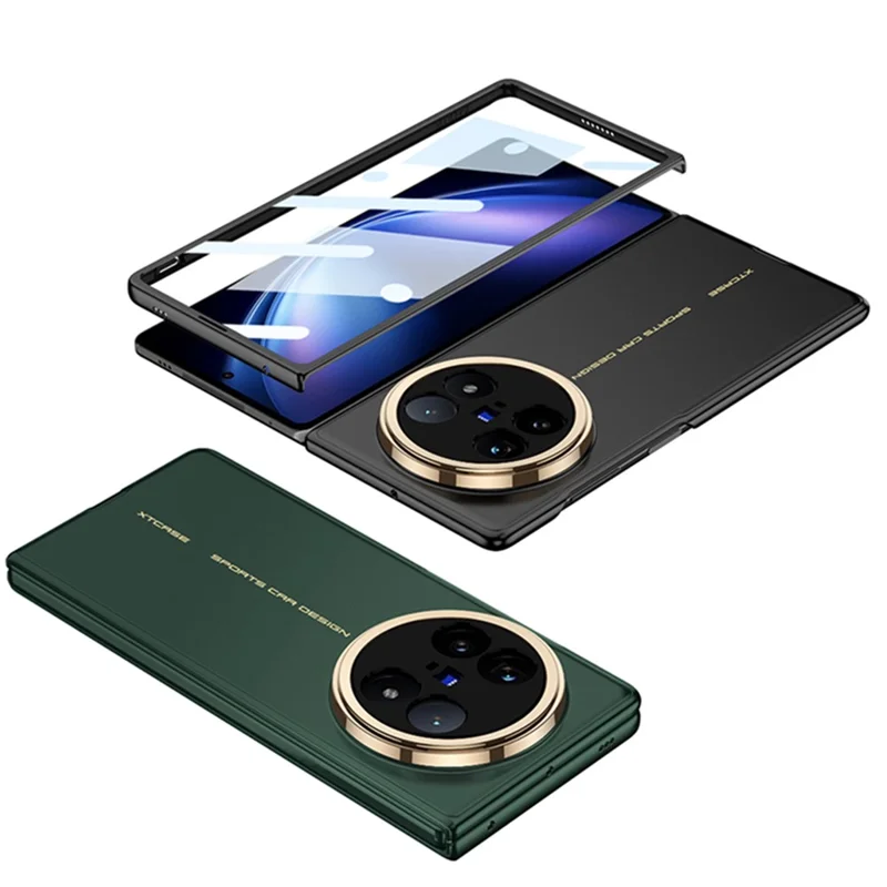 GKK For vivo X Fold5 5G Case Hard PC Ultra Slim Phone Cover with Front Tempered Glass Film - Black