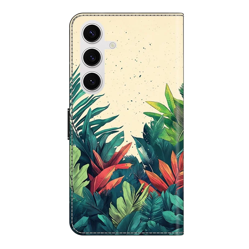 Voor Samsung Galaxy S26 / S26 Pro Portemonnee Hoesje met Patroonbedrukking PU Leren Flip Stand Telefoonhoes - Bladeren