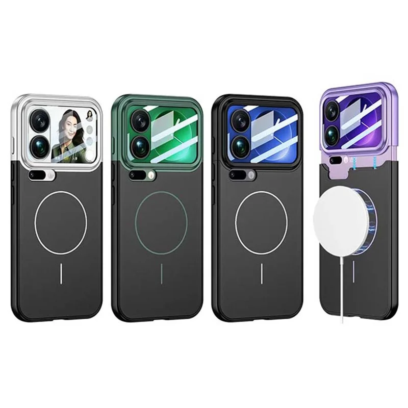 GKK For Xiaomi 17 Pro Case with Lens Film Detachable Camera Frame Contrast Color PC Phone Cover Magnetic Case - Silver / Black