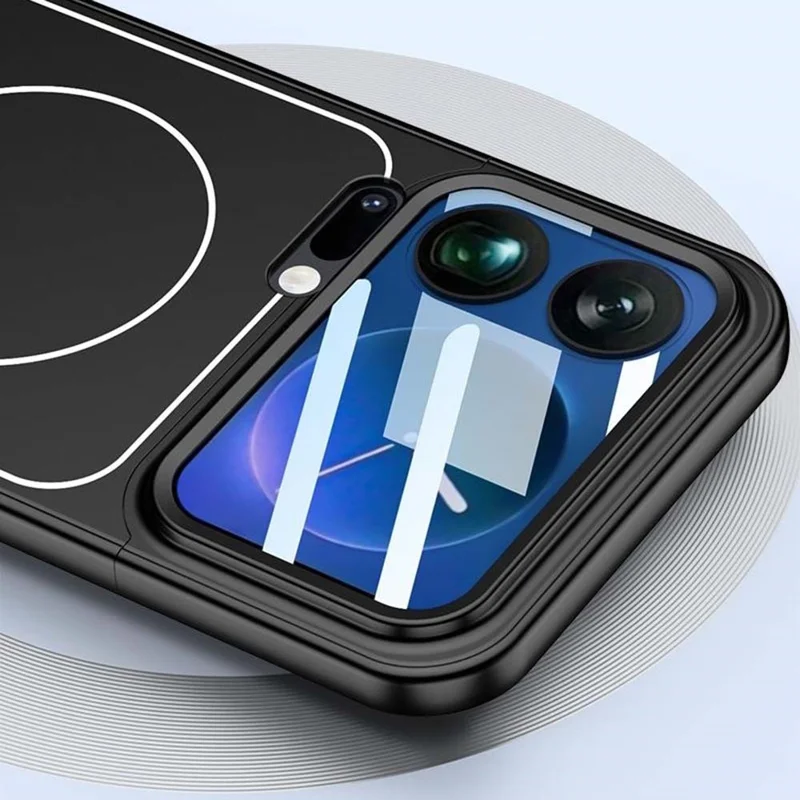 GKK For Xiaomi 17 Pro Case with Lens Film Detachable Camera Cover Contrast Color Frame Line PC Phone Shell Magnetic Case - Silver  /  Black