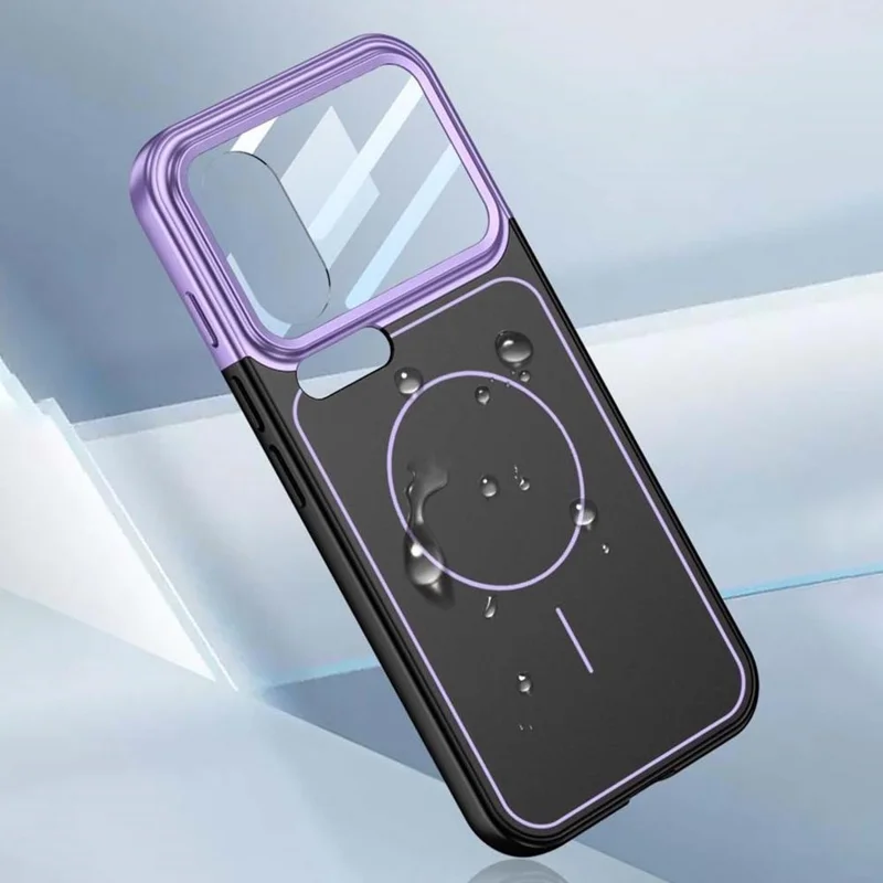 GKK til Xiaomi 17 Pro Max hylster med linsefilm, aftagelig kameradæksel, kontrastfarvet kantlinje, PC-telefonhylster kompatibel med MagSafe - Sølv / Sort