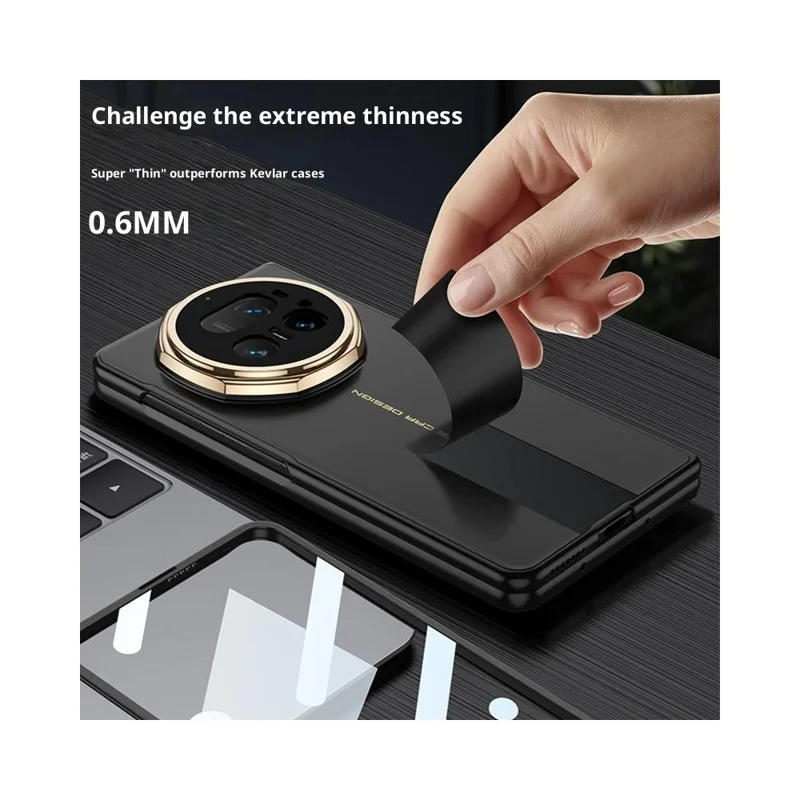 GKK Custodia per Honor Magic V5 5G Custodia Rigida in PC Ultrasottile con Pellicola Frontale in Vetro Temperato - Nero