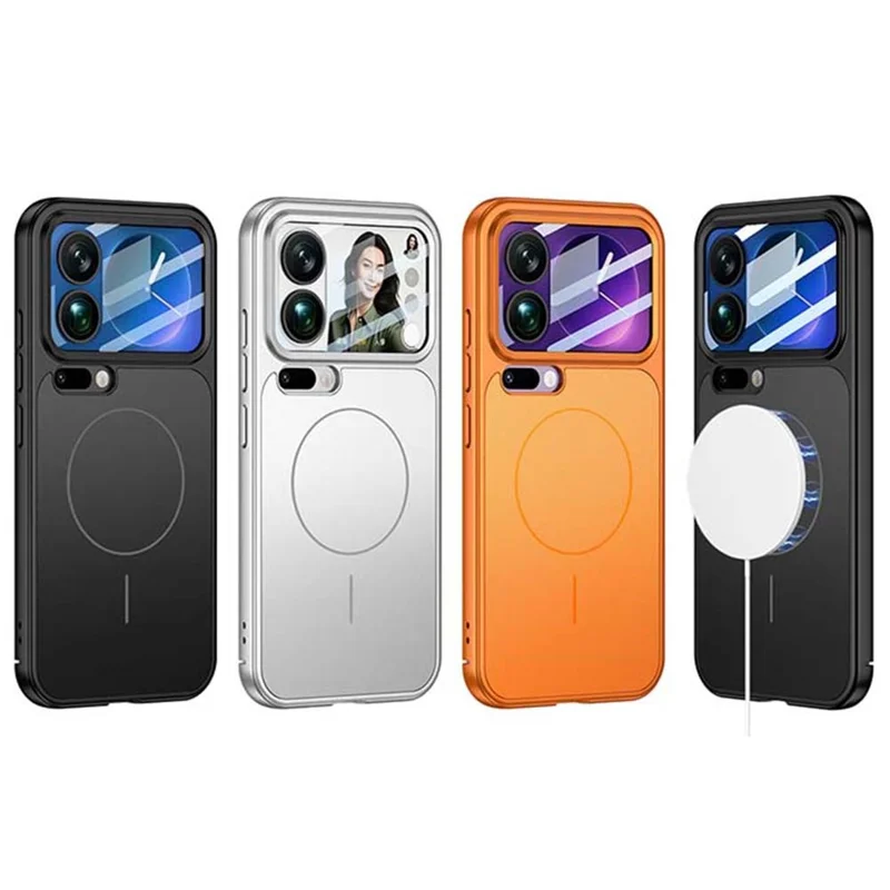 For Xiaomi 17 Pro Magnetic Case Transform to for iPhone 17 Pro Matte PC Phone Cover with Rear Screen Film - Silver