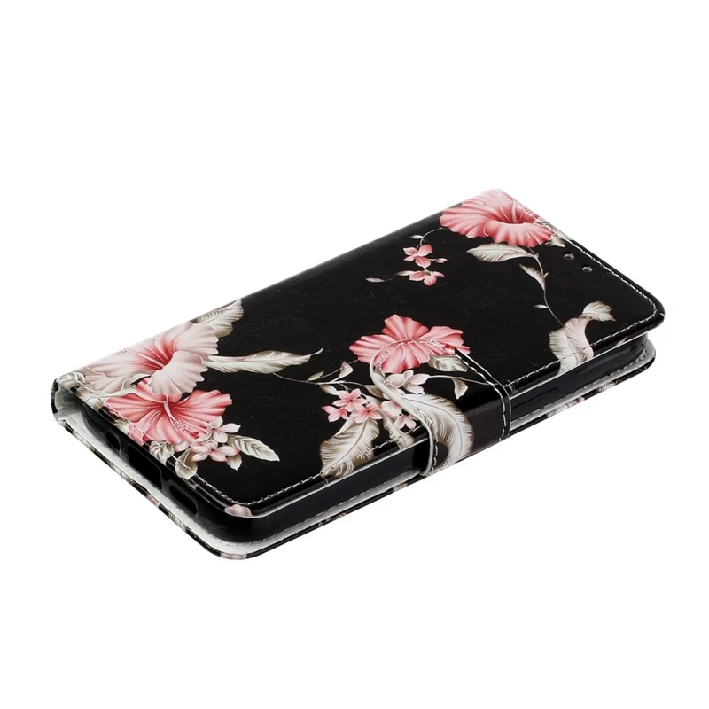 For Oppo A57 4G / A57s 4G / A57 (2022) 5G / A77 5G Pattern Printing Flip Stand Cover PU Leather Magnetic Closure Wallet Phone Case - Rhododendron