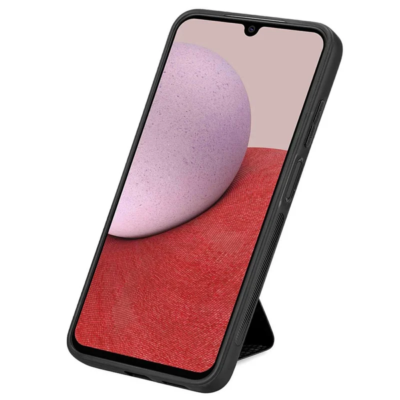 Motorola Moto G86 5G K-förmiger Ständer Lederhülle - Schwarz