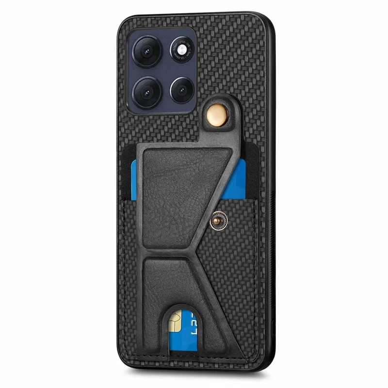 Motorola Moto G86 5G K-förmiger Ständer Lederhülle - Schwarz