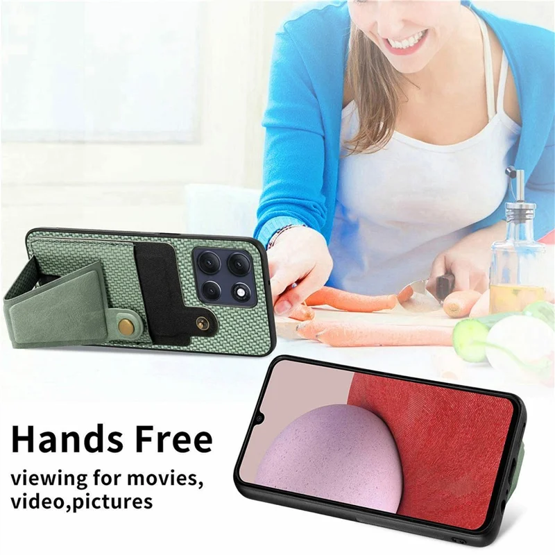 Motorola Moto G86 5G K-förmiger Ständer Lederhülle - Schwarz