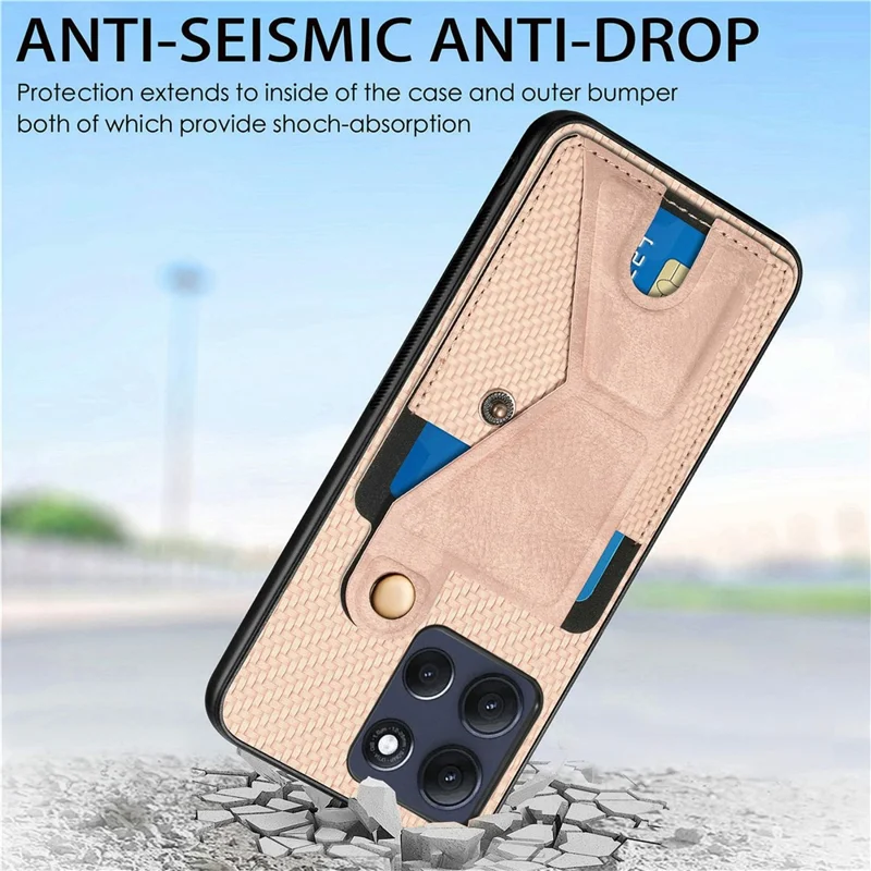 Motorola Moto G86 5G K-förmiger Ständer Lederhülle - Schwarz